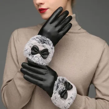 Fashion Women Warm Thick Winter Gloves Leather Elegant Girls Brand Mittens Free Size With Rabbit Fur Windproof Driving Luvas
Fashion Women Warm Thick Winter Gloves Leather Elegant Girls Brand Mittens Free Size With Rabbit Fur Windproof Driving Luvas