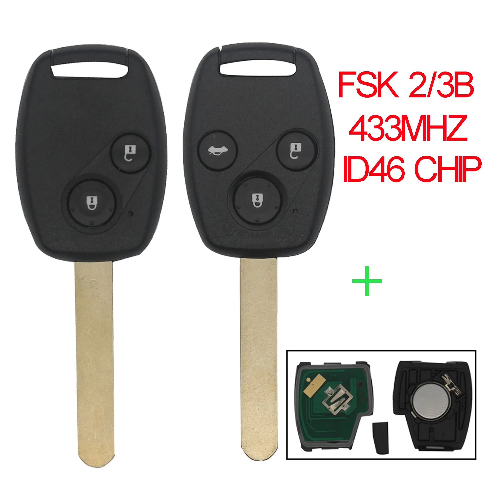 jingyuqin FSK 433MHZ ID46 Chip Remote Control Car Key For Honda CR-V CRV Civic Insight Ridgeline Accord 2003 2008 2009 2/3 BTN
jingyuqin FSK 433MHZ ID46 Chip Remote Control Car Key For Honda CR-V CRV Civic Insight Ridgeline Accord 2003 2008 2009 2/3 BTN