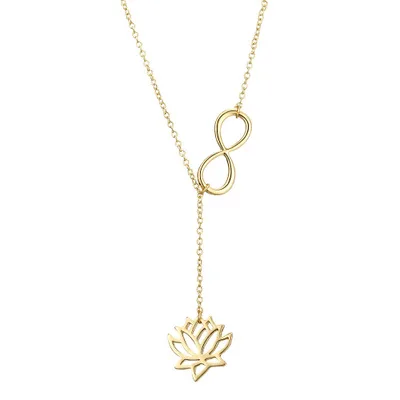 KNOCK Fashion Jewelry Creative Hollow 8 Word Lotus Necklace Simple Plant Flower Alloy Pendant Clavicle Chain Female Elegant Ne
KNOCK Fashion Jewelry Creative Hollow 8 Word Lotus Necklace Simple Plant Flower Alloy Pendant Clavicle Chain Female Elegant Ne