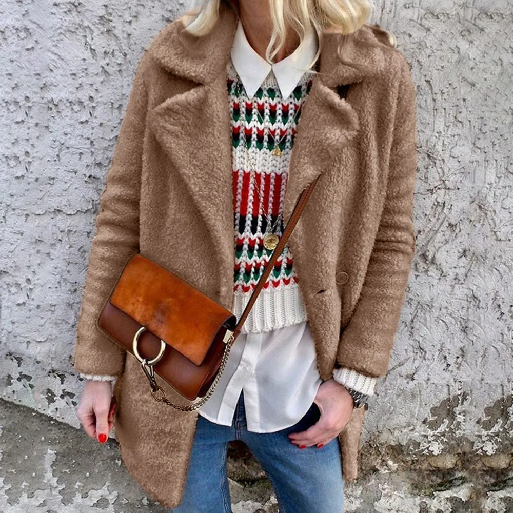 2018 Winter Women Coats Jackets Casual Lapel Collar Warm Parka Coat Long Sleeve Ladies Overcoat Pocket Female Coat
2018 Winter Women Coats Jackets Casual Lapel Collar Warm Parka Coat Long Sleeve Ladies Overcoat Pocket Female Coat