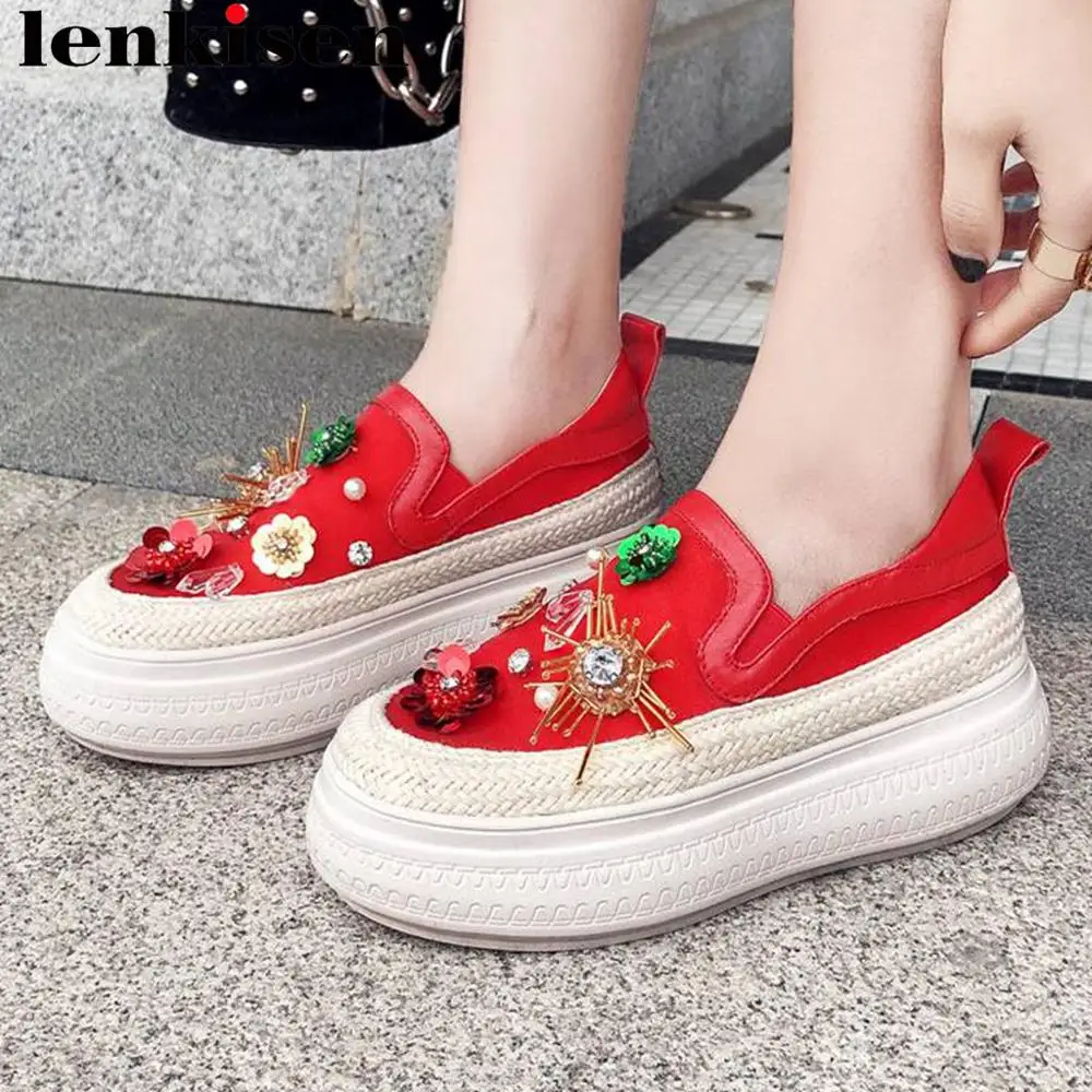 Lenkisen concise British style solid breathable mesh genuine leather slip on high bottom loafers round toe vulcanized shoes L97
Lenkisen concise British style solid breathable mesh genuine leather slip on high bottom loafers round toe vulcanized shoes L97