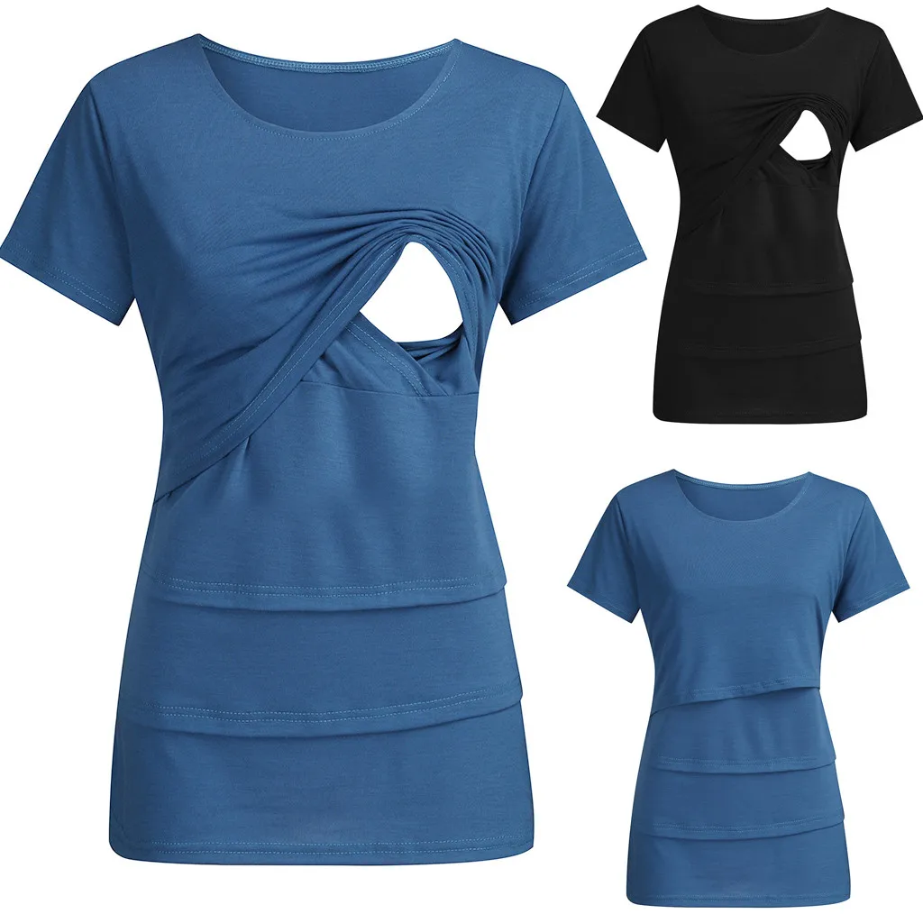 Pregnant Women Maternity Clothes Summer Short Sleeve Pregnancy Nusring Tee Tops Ladies Solid Color Cotton Breastfeeding T-Shirt
Pregnant Women Maternity Clothes Summer Short Sleeve Pregnancy Nusring Tee Tops Ladies Solid Color Cotton Breastfeeding T-Shirt