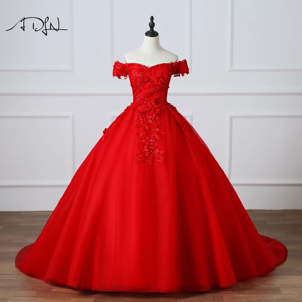 ADLN New Design Red Wedding Dresses Vestidos De Novia 2019 Off-the-shoulder Puffy Princess Bridal Gown Customized
ADLN New Design Red Wedding Dresses Vestidos De Novia 2019 Off-the-shoulder Puffy Princess Bridal Gown Customized