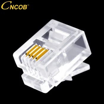 CNCOB 100pcs Cat3 RJ11 6P4C Modular Plugs 4-Wire Phone Cable Connector, Crystal Head, Voice Phone Connector 4-Piece Copper Chip
CNCOB 100pcs Cat3 RJ11 6P4C Modular Plugs 4-Wire Phone Cable Connector, Crystal Head, Voice Phone Connector 4-Piece Copper Chip
