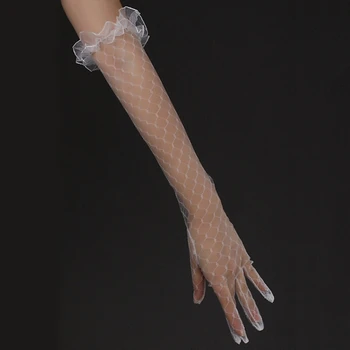 White Lace Bridal Long Gloves Elbow Length Full Finger Women Wedding Accessories
White Lace Bridal Long Gloves Elbow Length Full Finger Women Wedding Accessories