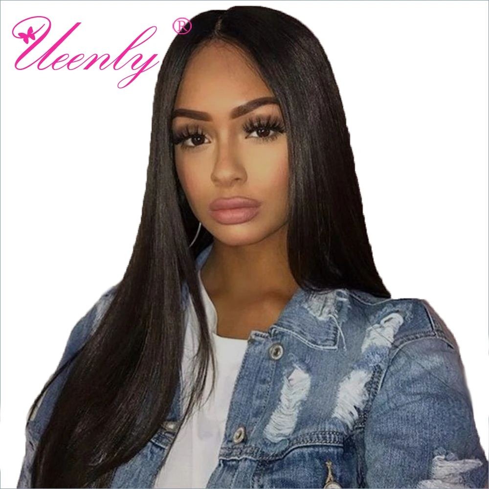 13x4 Lace Front Human Hair Wigs Pre Plucked For Black Women Remy Brazilian Straight Lace Front Wig With Baby Hair Bleached Knots(China)