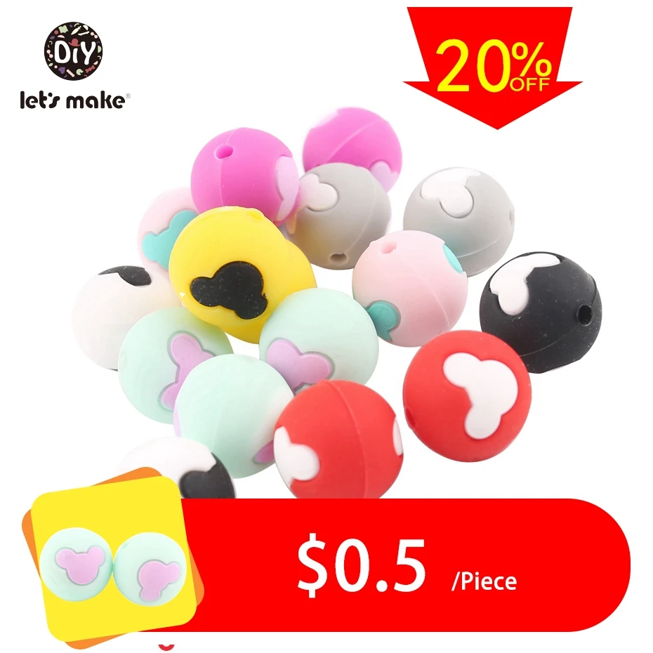 Let's Make 10pcs BPA Free Silicone Teether Beads Bear Chewing DIY Teething Blow Sensory Toys Mouse Head Baby Silicone Beads
Let's Make 10pcs BPA Free Silicone Teether Beads Bear Chewing DIY Teething Blow Sensory Toys Mouse Head Baby Silicone Beads