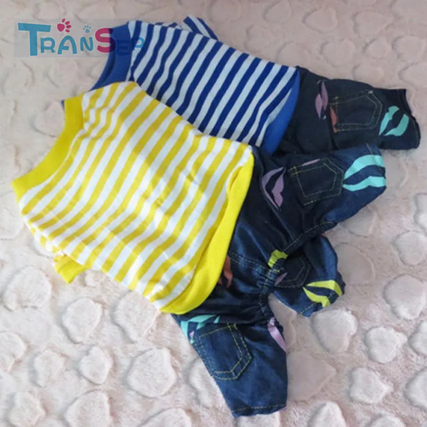 Transer Fashionable and cute New Pet Clothes Pet Puppy Small Dog Cat Pet Stripe Denim Apparel Clothes 18Mar1
Transer Fashionable and cute New Pet Clothes Pet Puppy Small Dog Cat Pet Stripe Denim Apparel Clothes 18Mar1