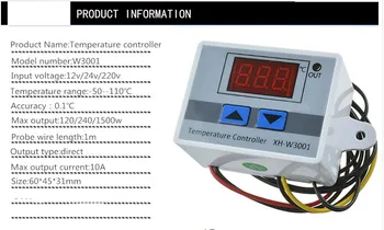 12v 24v 220V Digital LED Temperature Controller 10A Thermostat Control Switch Probe 60*45*30 mm
12v 24v 220V Digital LED Temperature Controller 10A Thermostat Control Switch Probe 60*45*30 mm