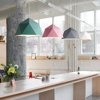 Dia25cm Nordic wrought iron Macarons Pendant Lights single-headed polygonal diamond E27 personalized restaurant home lighting
Dia25cm Nordic wrought iron Macarons Pendant Lights single-headed polygonal diamond E27 personalized restaurant home lighting