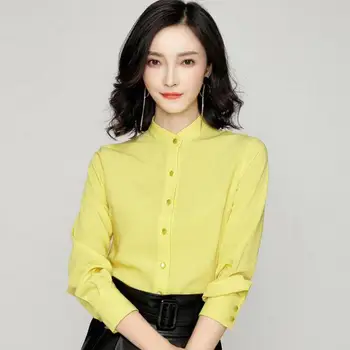 Fall Spring Fashion Korean Woman Madarin Collar Full Sleeve Chiffon Blouse Shirt , Autumn Casual Woman Female Yellow XXL Blouses
Fall Spring Fashion Korean Woman Madarin Collar Full Sleeve Chiffon Blouse Shirt , Autumn Casual Woman Female Yellow XXL Blouses
