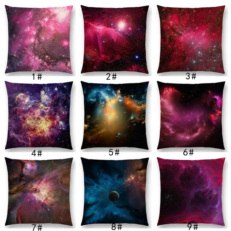 

2017 New Amazing Nebula Colorful Galaxy Mysterious Universe Miracle Nature Cushion Cover Home Decor Sofa Throw Pillow Case