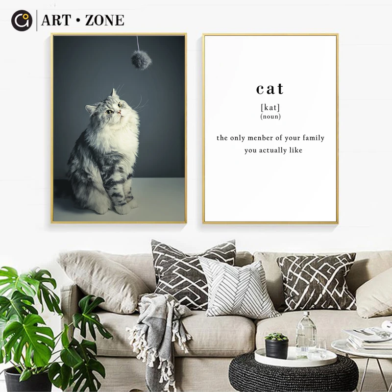 ART ZONE Cat And Green Leaf Wall Art Poster Modern Nordic Home Decor Painting Waterproof Ink Art Print Still Life Painting
ART ZONE Cat And Green Leaf Wall Art Poster Modern Nordic Home Decor Painting Waterproof Ink Art Print Still Life Painting