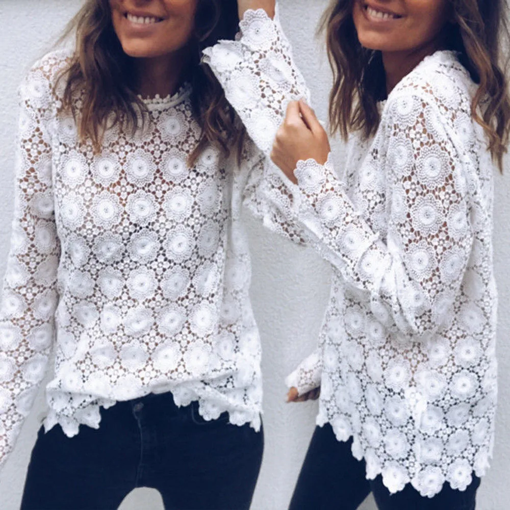 Winter women blouses solid flower girl shirts Women Fashion Lace Long Sleeve Patchwork Slim Blouse Ladies Casual Tops
Winter women blouses solid flower girl shirts Women Fashion Lace Long Sleeve Patchwork Slim Blouse Ladies Casual Tops