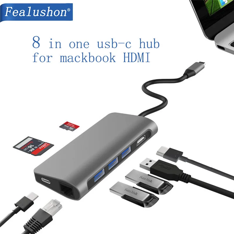 USB C Laptop Docking Station USB 3.0 HDMI RJ45 Gigabit PD Fealushon for MacBook Samsung Galaxy S9 /S8 / S8+Type C Dock station
USB C Laptop Docking Station USB 3.0 HDMI RJ45 Gigabit PD Fealushon for MacBook Samsung Galaxy S9 /S8 / S8+Type C Dock station