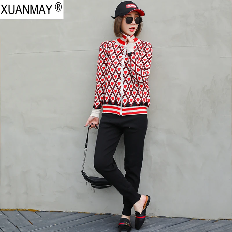 Spring zipper Cardigan sweater and Trousers up and down Two-piece casual Sweet Maiden long-sleeved Cardigan top Pants suit coat
Spring zipper Cardigan sweater and Trousers up and down Two-piece casual Sweet Maiden long-sleeved Cardigan top Pants suit coat