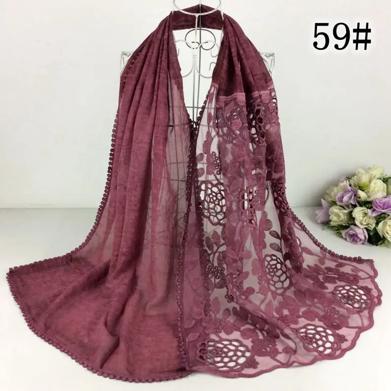 1 PC Floral Lace Plain Woman Long Scarf Shawls Muslim Hijab Shawls And Scarves Luxury Style
1 PC Floral Lace Plain Woman Long Scarf Shawls Muslim Hijab Shawls And Scarves Luxury Style