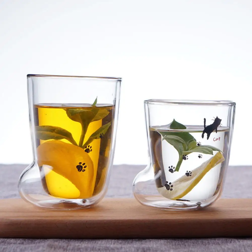 Cute Double Layer Cat Foot Shape Claw Water Milk Mug Coffee Juice Glass Transparent Cup Gift Cup
Cute Double Layer Cat Foot Shape Claw Water Milk Mug Coffee Juice Glass Transparent Cup Gift Cup