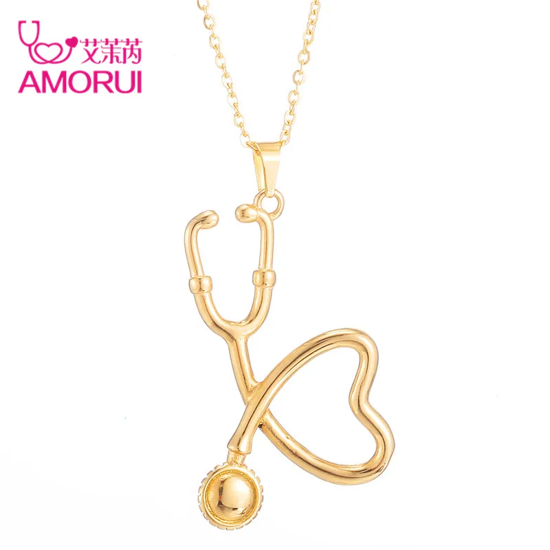 Medical Nurse Stethoscope Necklace Gold Color Stainless Steel Love Heart Necklaces for Women Trendy Best Friends Gift Jewelry
Medical Nurse Stethoscope Necklace Gold Color Stainless Steel Love Heart Necklaces for Women Trendy Best Friends Gift Jewelry