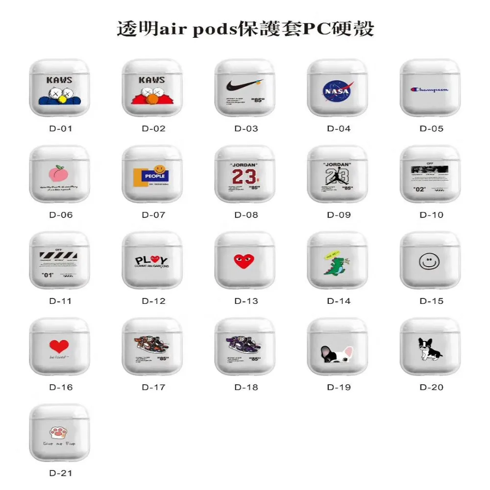 fashion Tide brand cute cartoon 23 Transparent hard PC Case For Apple Airpods Shockproof Cover For Apple Bluetooth Earphone case
fashion Tide brand cute cartoon 23 Transparent hard PC Case For Apple Airpods Shockproof Cover For Apple Bluetooth Earphone case