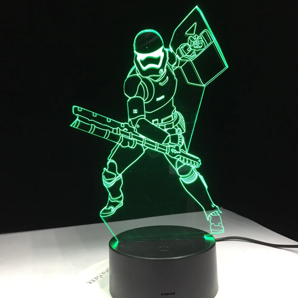 Фото Darth Vader Soldier Shields Acrylic LED Table Light with Touch / Remote Control Factory Wholesale Drop Shipping | Лампы и освещение
