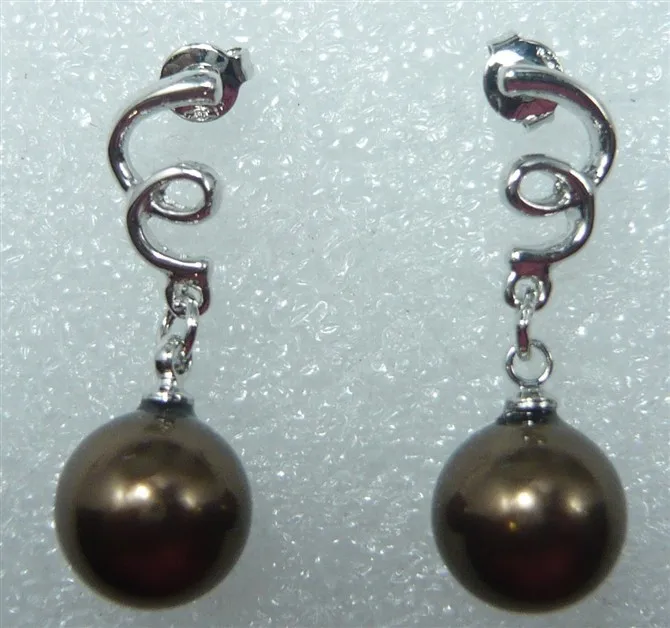 2 mental colors wholesale factory price noble 18kgp/silver plated 10mm brown shell pearl earrings#404
2 mental colors wholesale factory price noble 18kgp/silver plated 10mm brown shell pearl earrings#404