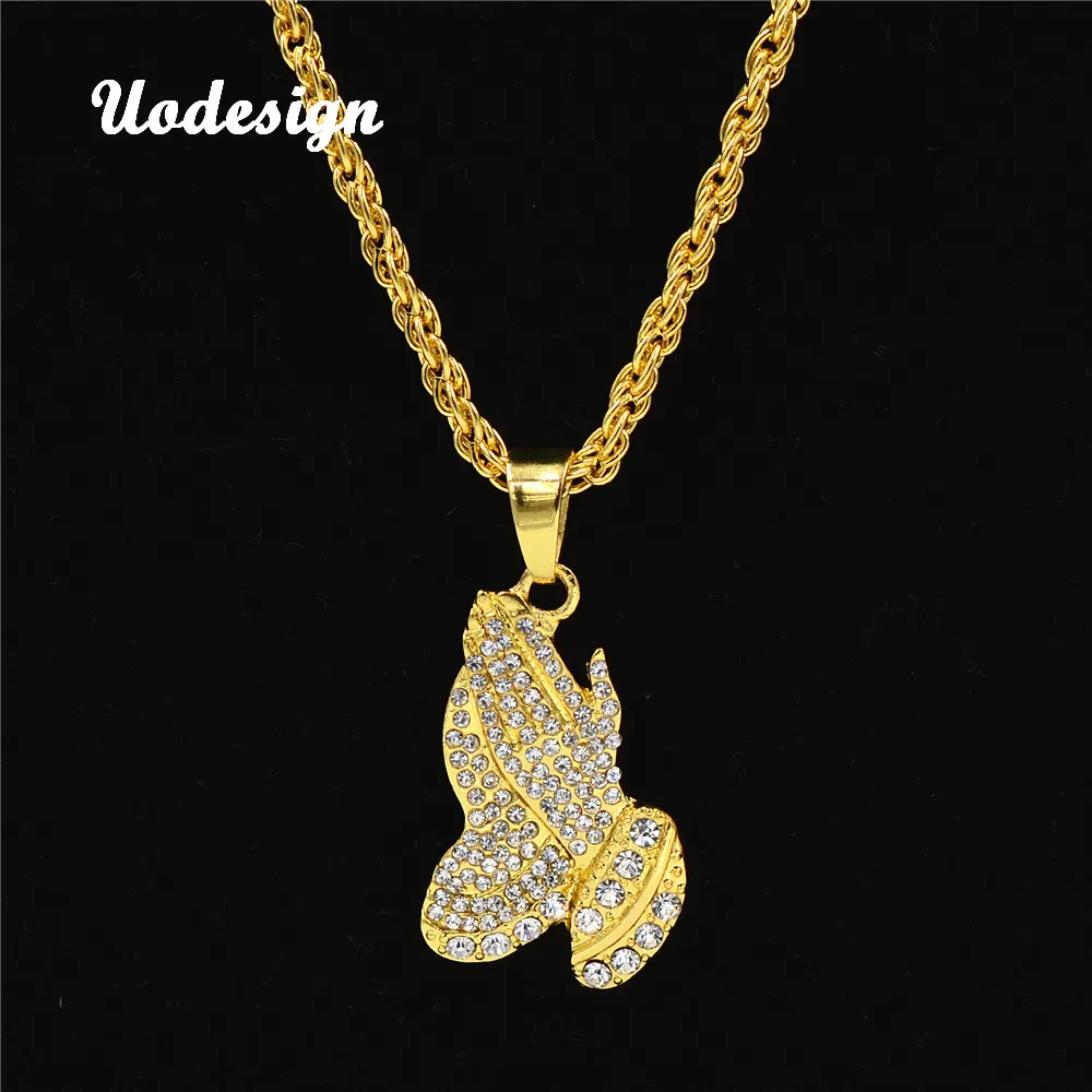 Uodesign The Praying Hands Pendants & Necklaces Brother Gift Gold Color Crystal Alloy Hip Hop Men Chain Jewelry
Uodesign The Praying Hands Pendants & Necklaces Brother Gift Gold Color Crystal Alloy Hip Hop Men Chain Jewelry