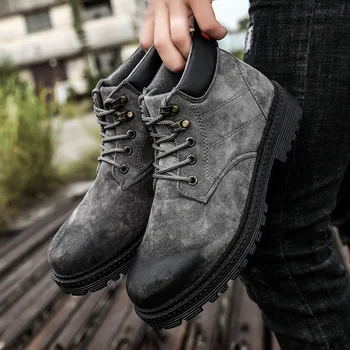 39-44 Work Shoes Men 2020 All Black Winter Lace Up Martin Boots Men High Top Work Safety Boots Casual Botas Impermeables Hombre
39-44 Work Shoes Men 2020 All Black Winter Lace Up Martin Boots Men High Top Work Safety Boots Casual Botas Impermeables Hombre