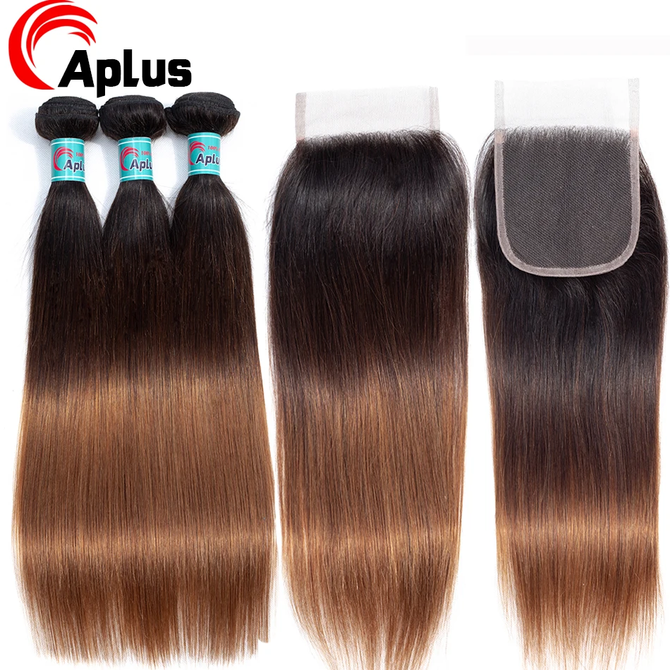 T1B/4/30 Ombre Peruvian Straight Hair Bundles With Closure Dark Root Aplus Non-Remy 3 Human Hair Bundles With Closure 4Pcs/lot
T1B/4/30 Ombre Peruvian Straight Hair Bundles With Closure Dark Root Aplus Non-Remy 3 Human Hair Bundles With Closure 4Pcs/lot