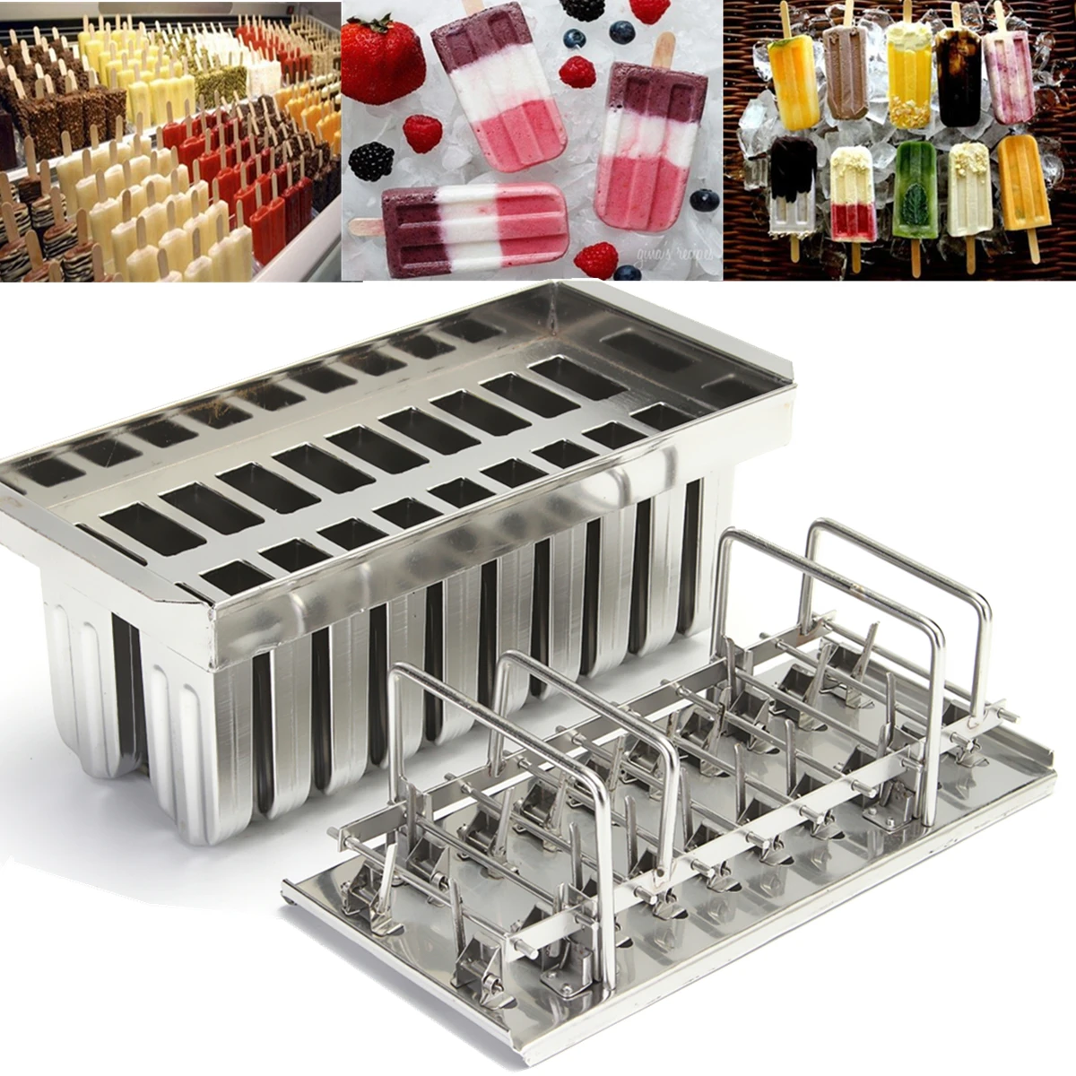20pcs Stainless Steel Popsicle Molds 
