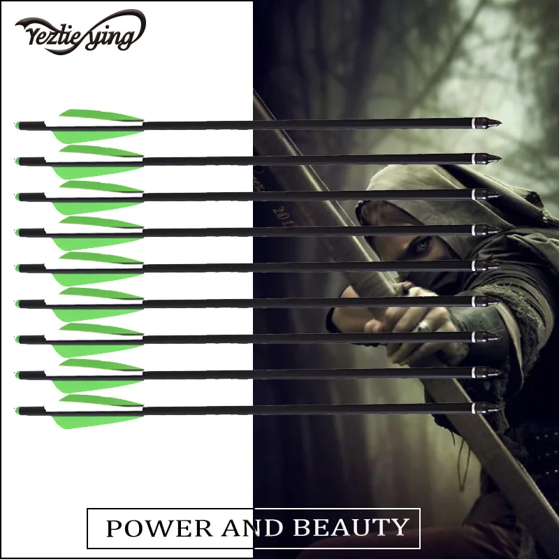 12pcs high quality 16 inch hunting arrow aluminum material shaft detachable arrow green and white feather compound bow
12pcs high quality 16 inch hunting arrow aluminum material shaft detachable arrow green and white feather compound bow