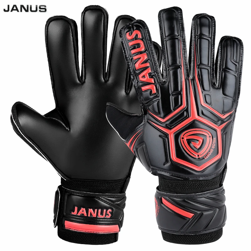 Image JANUS Professional Football Goalkeeper Gloves For Adult Child Men Soccer Glove Finger Protector S434