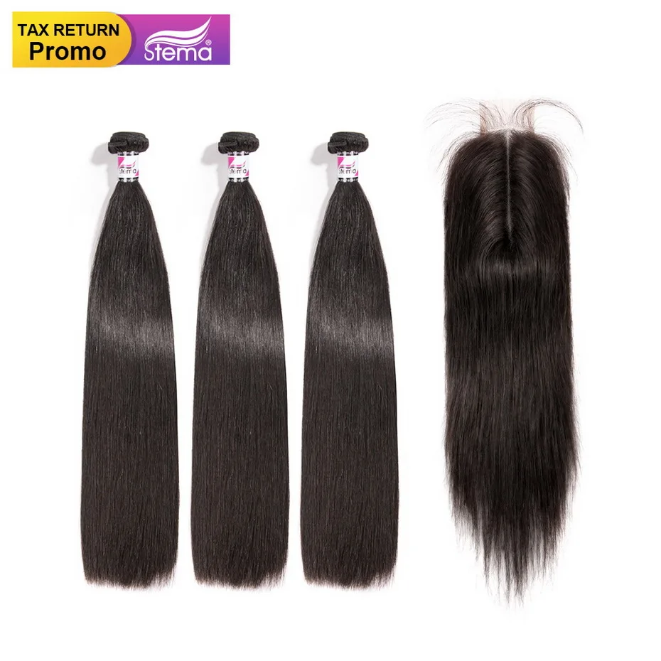 Stema Straight Hair 3 Bundes And 2x6 Lace Closure With Baby Hair Brazilian Remy Human Hair Bundles With Closure Natural Color
Stema Straight Hair 3 Bundes And 2x6 Lace Closure With Baby Hair Brazilian Remy Human Hair Bundles With Closure Natural Color