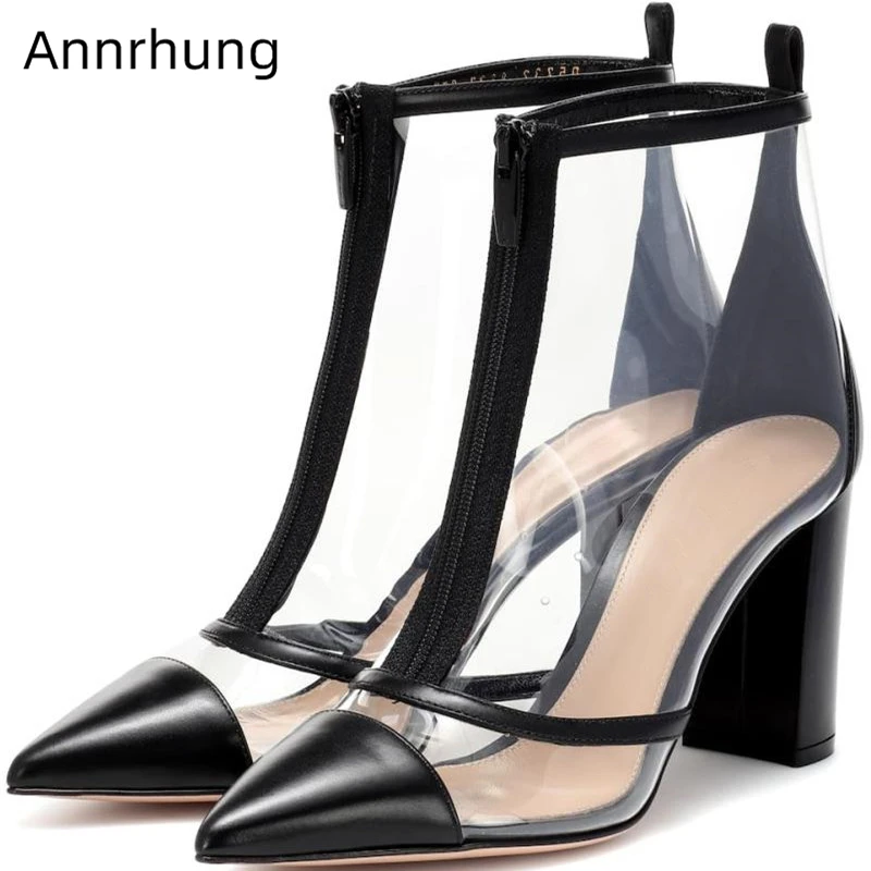 2019 Newest Clear PVC Ankle Boots Women Sexy Pointed Toe Chunky High Heels Front Zipper PVC Patchwork Short Booties Woman
2019 Newest Clear PVC Ankle Boots Women Sexy Pointed Toe Chunky High Heels Front Zipper PVC Patchwork Short Booties Woman