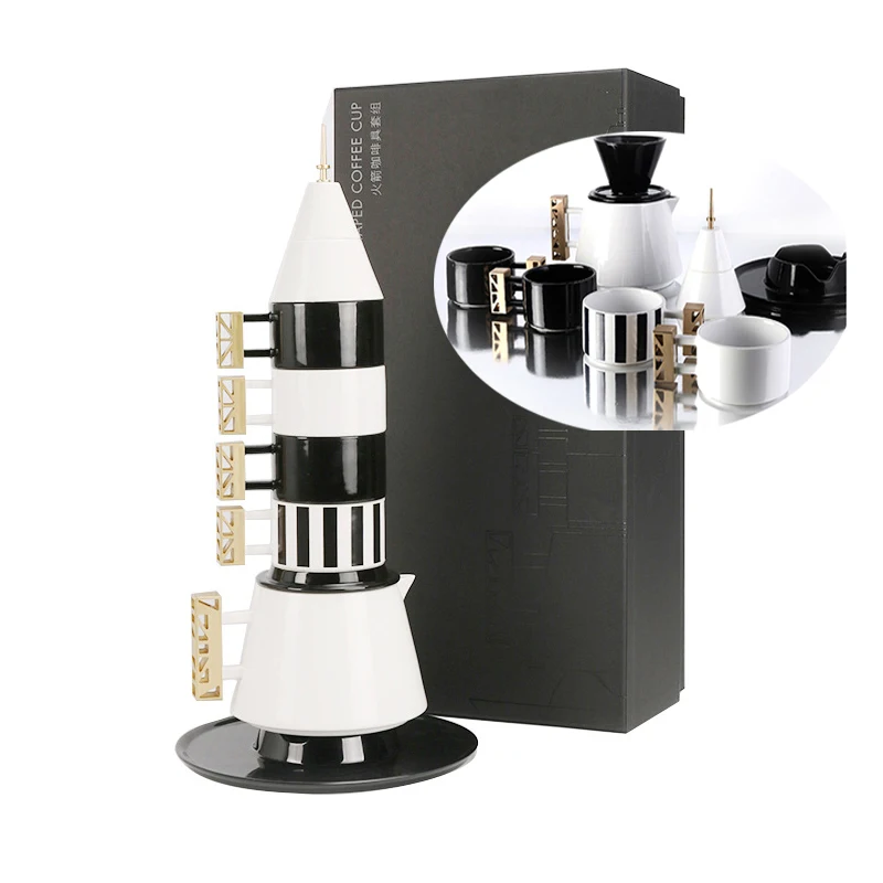 Ceramic Rocket Shaped Hand-made Coffee Pot Set Coffee Drip Filter Cup Household Hand-brewed Coffee Gift Box Coffee Accessories
Ceramic Rocket Shaped Hand-made Coffee Pot Set Coffee Drip Filter Cup Household Hand-brewed Coffee Gift Box Coffee Accessories
