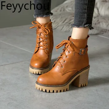 Women Boots Autumn Winter Warm Shoes Super High Heel Pu Lace Up Platform 2018 New Sexy Fashion Ankle Motorcycle Black Beige
Women Boots Autumn Winter Warm Shoes Super High Heel Pu Lace Up Platform 2018 New Sexy Fashion Ankle Motorcycle Black Beige