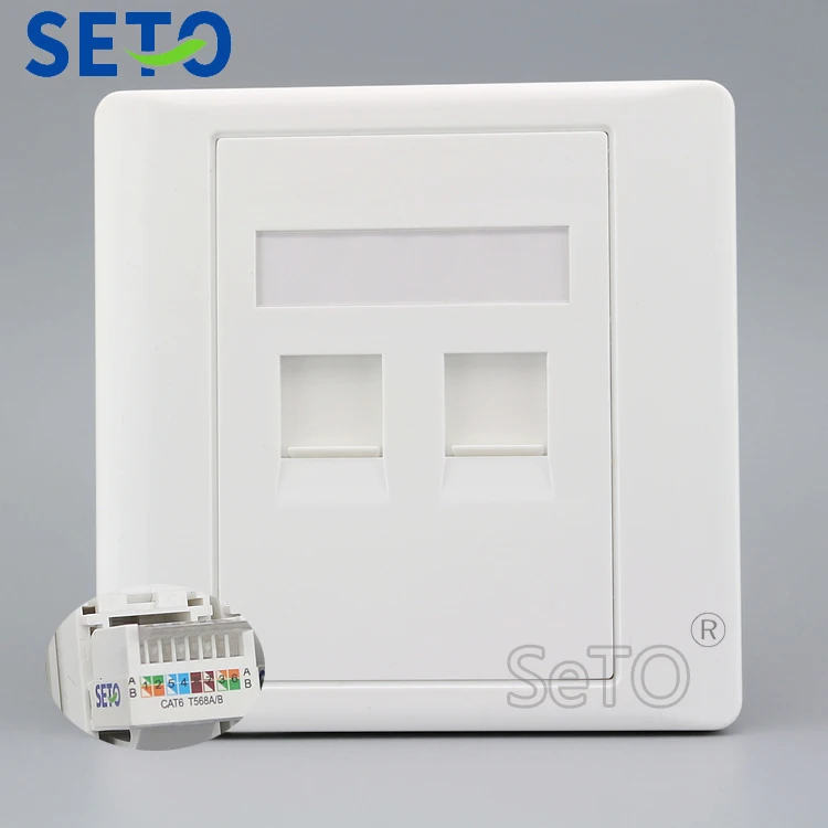 SeTo 86 Type Double Ports RJ45 Cat6 Panel Network Lan Wall Plate Socket Keystone Faceplate
SeTo 86 Type Double Ports RJ45 Cat6 Panel Network Lan Wall Plate Socket Keystone Faceplate
