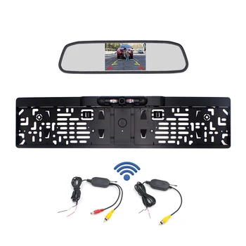 4.3" Car Mirror Monitor + Wired / Wireless Car Rear View Camera European License Plate Reverse Camera Frame with IR Light
4.3" Car Mirror Monitor + Wired / Wireless Car Rear View Camera European License Plate Reverse Camera Frame with IR Light