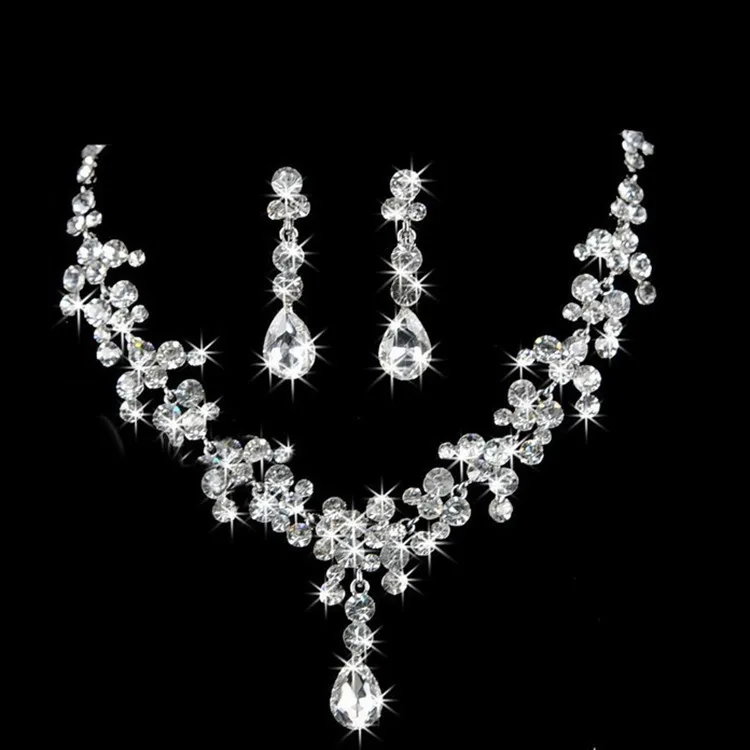 

Shining Bridal Jewelry Sets for Women Jewelery Costume Acessories Necklace Earrings with Stones Jewellery Sets 11.11 Sale