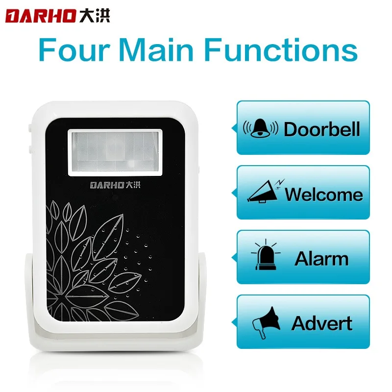 Darho Welcome Device Shop Store Home Welcome Chime Door Bell Security Alarm Chime Wireless Infrared IR Monitor Sensor Detector
Darho Welcome Device Shop Store Home Welcome Chime Door Bell Security Alarm Chime Wireless Infrared IR Monitor Sensor Detector