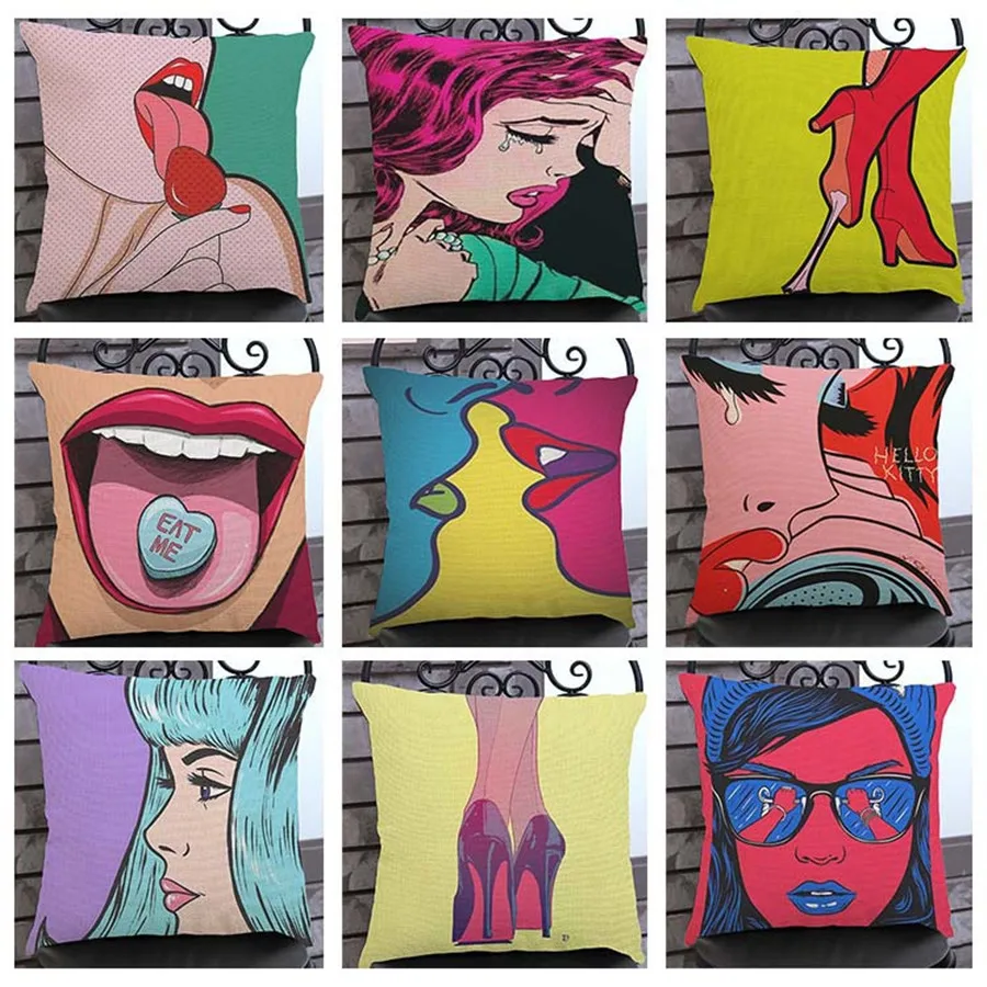 Pop art Cojines Almofada Print Cotton Linen Cushion Throw Pillows Beautiful girl emoji pillow Office Sofa Chair Nap Cushion
Pop art Cojines Almofada Print Cotton Linen Cushion Throw Pillows Beautiful girl emoji pillow Office Sofa Chair Nap Cushion