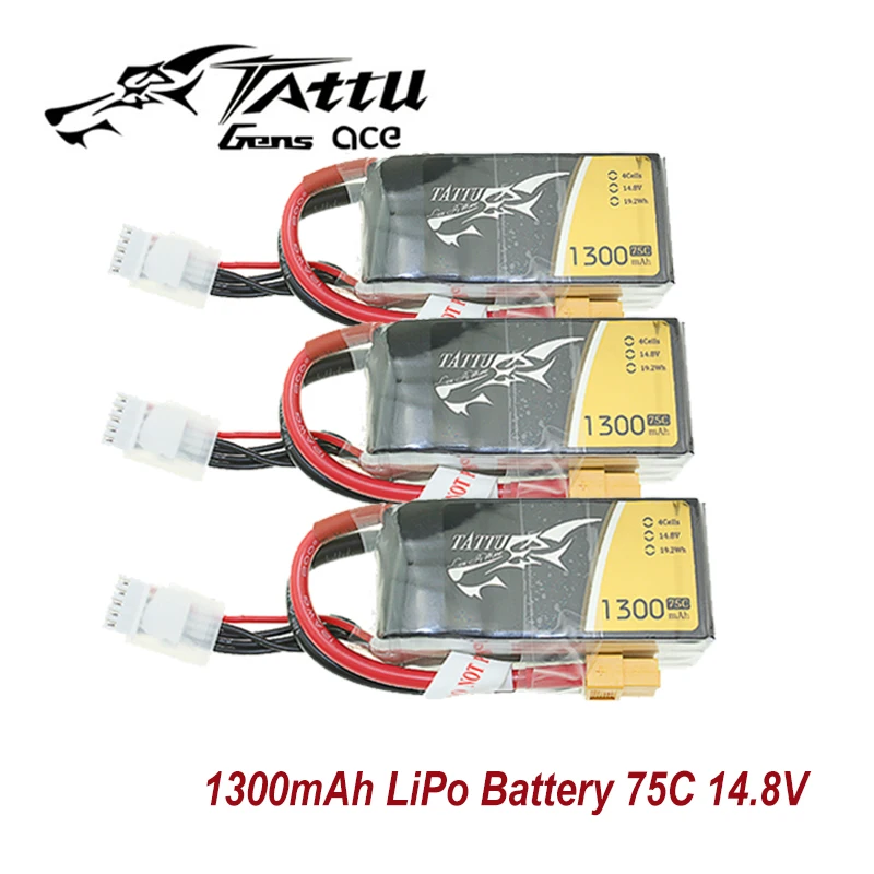 Tattu 4S 1300mAh LiPo Battery 75C 14.8V Pack with XT60 Plug for RC Boat Heli Airplane UAV Drone FPV Skylark Emax Nighthawk 250
Tattu 4S 1300mAh LiPo Battery 75C 14.8V Pack with XT60 Plug for RC Boat Heli Airplane UAV Drone FPV Skylark Emax Nighthawk 250