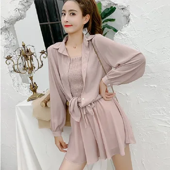 CBAFU new fashion cute sweet camisole 3 piece set women casual beach chiffon sunscreen blouse camis loose shorts suit P040
CBAFU new fashion cute sweet camisole 3 piece set women casual beach chiffon sunscreen blouse camis loose shorts suit P040