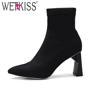 2018 Sexy Ladies Stretch Fabric Ankle Boots Women Pointed toe Fashion Shoes Women Zipper Lycra Autumn Boot Strange Heels Boots
2018 Sexy Ladies Stretch Fabric Ankle Boots Women Pointed toe Fashion Shoes Women Zipper Lycra Autumn Boot Strange Heels Boots