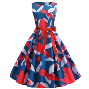 Women Summer Vintage Dress Floral Print O-Neck Sleeveless Pin Up Party Dress Vestidos Casual Elegant Rockabilly Retro Dress
Women Summer Vintage Dress Floral Print O-Neck Sleeveless Pin Up Party Dress Vestidos Casual Elegant Rockabilly Retro Dress