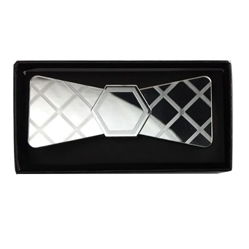Spring Wedding Season Glossy Silver Mirror Acrylic Fashion Diamond Plaid Bow Tie Butterfly Tie Party Fashion Neckwear Accessory
Spring Wedding Season Glossy Silver Mirror Acrylic Fashion Diamond Plaid Bow Tie Butterfly Tie Party Fashion Neckwear Accessory