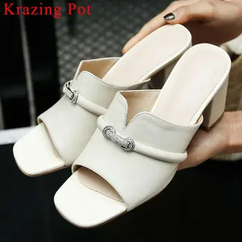 Krazing Pot big size cow leather slip on sandals thick high heels peep toe crystal buckle mature women sandals dress shoes L12
Krazing Pot big size cow leather slip on sandals thick high heels peep toe crystal buckle mature women sandals dress shoes L12