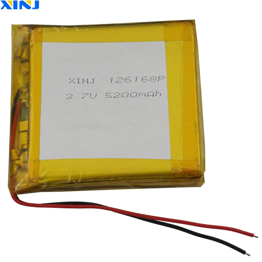 

XINJ 3.7V 5200mAh Lithium Polymer Rechargeable Li-po Battery cell 126168 For GPS ipod PSP PDA E-book MID Portable DVD Tablet PC