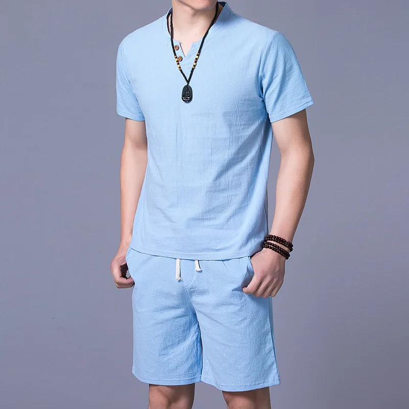 In the summer of 2019 the new linen suit men's comfortable breathable cotton and linen leisure suit with short sleeves
In the summer of 2019 the new linen suit men's comfortable breathable cotton and linen leisure suit with short sleeves