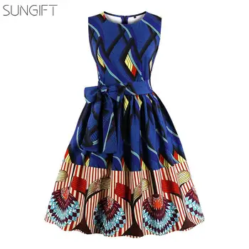 SUNGIFT Dashiki S-4XL Plus Size Women African clothing Dress Sleeveless Blue Waist Rosette Slim Skirt Summer Dresses Party Dress
SUNGIFT Dashiki S-4XL Plus Size Women African clothing Dress Sleeveless Blue Waist Rosette Slim Skirt Summer Dresses Party Dress